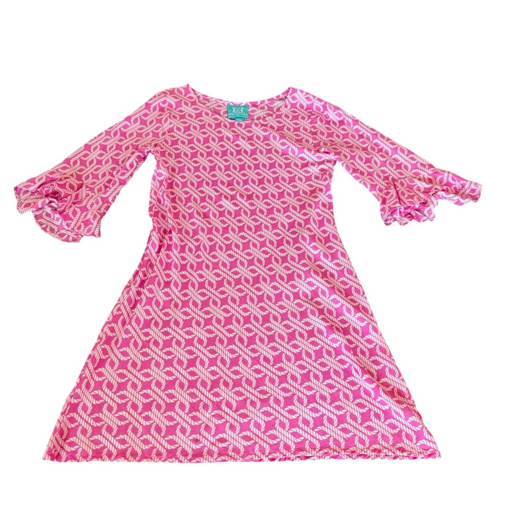 Escapada Women’s 3/4 Flutter Sleeve Shift Dress Rayon Size S